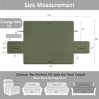 Soft Boho Quilted Couch Cover with Pockets for Extra-Large Sofa, Anti-Slip Sofa Covers Washable for 3 Cushion Pet Friendly, Oversized Sofa Cover Water-Repellent (X-Large Sofa 78", Olive Green)