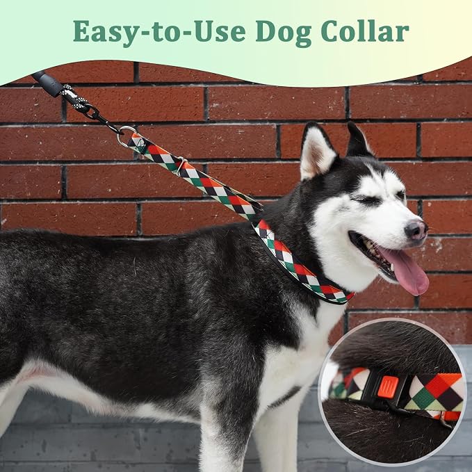 Mayerzon No Pull Dog Prong Collar Martingale, Personalized Pinch Collar | Anti Pull Collar with Buckle for Large Medium Small Dogs, Safe for Walking Training, Festivals(Pop Art, L)