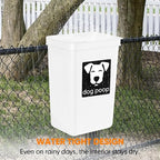 Moryimi Dog Poop Trash Can Outside 3.1 Gallon White | Dog Waste Trash Can with Trash Bag Dispenser, Outdoor Dog Poop Trash Can with Lid, White Hanging Trash Can for Fence, Garbage