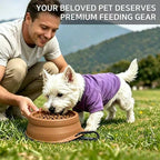 Cool Kids Collapsible Dog Bowl Travel Portable Anti-Tip Double-Sided | 2-In-1 Slow Feeder & Hydration, Catnip Scent, Abs+Tpe Sturdy Build, Fits Small Medium Pups, Hiking Camping Gear