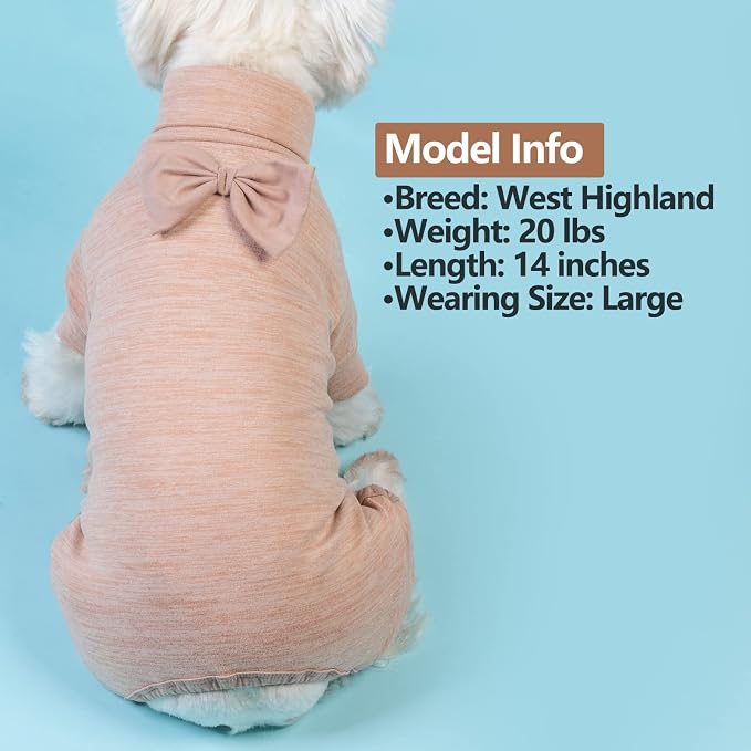KYEESE Turtleneck Dog Pajamas for Small Medium Large Dogs Warm Dog Onesie | 4-Way Stretch, Lightweight & Breathable, Reduces Shedding, Gentle on Sensitive Skin, Recovery Support, Easy Potty Breaks
