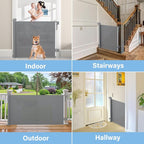 PRObebi Retractable Baby & Dog Gate - Extends to 54" Wide, 34" Tall - Stair, Doorway & Hallway Use