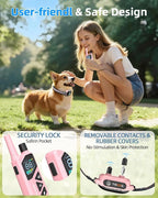3300ft Dog Shock Collar with Remote Control, IPX7 - Pink | 4 Training Modes, Security Lock, Extremely Long Battery Life, Waterproof, Rechargeable E-Collar for Small Medium Large Dogs