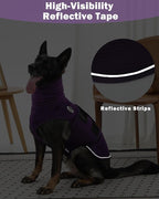 Meifsou Dog Anxiety Vest with Hood, Skin-Friendly Thunder Jacket for Dogs, All-in-One Dog Calming Shirt with Hood for Thunder, Fireworks, Separation - Keep Pet Calm Without Medicine, Purple, XS