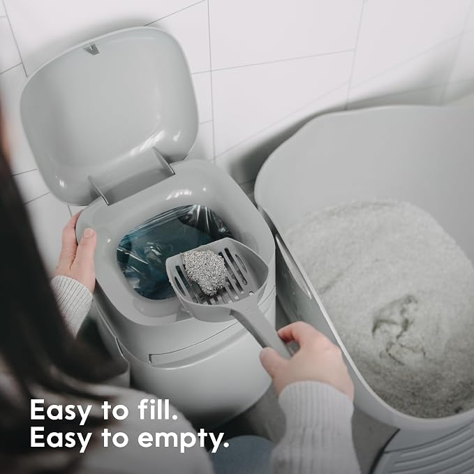 Litter Genie Easy Roll Cat Litter Disposal Pail | Odour Control, Refill Bags & Scoop