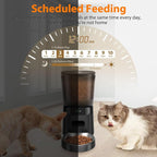 Automatic Cat Feeder WiFi, 5L Pet Feeder with App Control, 10 Meals Daily, 20 Portion Sizes, Timed Automatic Cat Food Dispenser, Stainless Steel Bowl, Dual Power Supply, Dry Food Feeder for Cats
