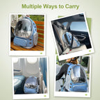 Cawypety Expandable Cat Backpack,Cat Bubble Backpack Carrier for Carrying Cats, Pets and Small Dogs,Airline-Approved,Designed for Travel, Hiking, Walking,Car （Blue