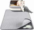 Large Cat Litter Box Mat for Cats, Double Layer Cat Litter Trapping Mats | Waterproof, Urine Proof, Non-Slip Litter Pad for Indoor Honeycomb Large Cat Litter Mat, Easy to Clean Grey (33.8'' x 23.6'')