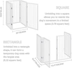 Vantas 80" x 32" Foldable Freestanding Extra Wide Dog Gate with Door,White | Freestanding Dog Gate for Stairs and Doorways, Renter Friendly No Drill, Extra Wide, Easy Storage, With Support Feet