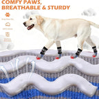 EXPAWLORER Dog Socks to Prevent Licking Paws with Grippers for Hardwood Floors Anti Slip, Cute Double Sides Dog Winter Shoes Booties Boots & Paw Protectors with for Small Medium Large Senior Dogs L