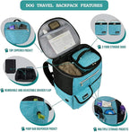 PetAmi Dog Travel Bag Backpack, 27L Airline Approved Pet Supplies Organizer with 2 Food Containers, 2 Collapsible Bowls & Poop Bag Dispenser, Weekend Road Trip Camping Dog Mom Gift, Teal Blue