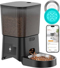 HoneyGuaridan Automatic Cat Feeder, 5G WiFi Cat Food Dispenser with App Control, Timed Feeder with Stainless Steel Bowl and Slow Bowl, Desiccant Bag
