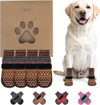 KOOLTAIL Dog Socks to Prevent Licking Paws for Hardwood Floors Anti Slip,Warm Winter Pet Boots&Paw Protector with Grippers,Double Sides Puppy Shoes Booties for Small Medium Large Senior Dogs XL