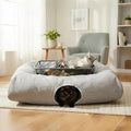 XXL 2-Tier Cat Tunnel & Hammock Bed, Scratch-Proof Linen, for All Cats Toys | XxingSheep 4 Cave Premium Hemp Fabric Cat Tunnel Bed for Indoor Cats Toys Cave Donut with Soft Mat & Toys