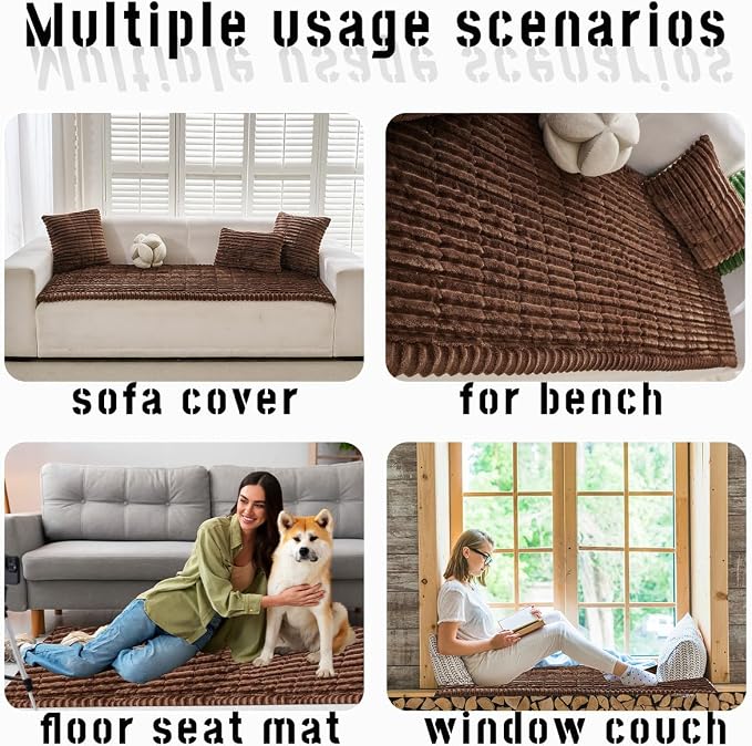 Mitid Sofa Cover Fuzzy Couch Cover for Pet, Couch Covers for Dogs Pets Mat | Washable Non-Slip Sofa Slipcover Cushion Protector Pets Friendly Mat, Dog Couch Cover, Square Couch Covers for Dogs Non Skid