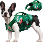 Kuoser Dog Life Jacket, High Flotation Reflective Dog Life Vest, Printed, M | Adjustable Dog Lifejackets for Small Medium Large Dogs, Lifevest with Rescue Handle for Swimming, Boating, Lake, Beach & Pool