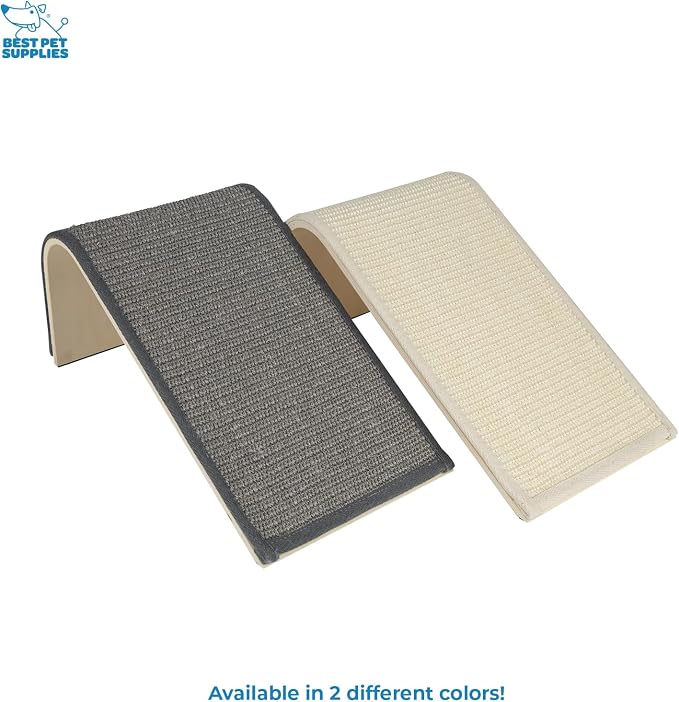 Best Pet Supplies Catify Cat Scratching Ramp - Beige | Heavy Duty Sisal, Support Natural Scratching, Non-Slip, Furniture Protector, Floor Carpet Scratcher, For Kittens and Cats