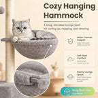Small Cat Tree Tower for Indoor Cats, 40 in Medium Cat Bed Scratching Posts | Multi Level Compact Kitty Kitten Houses Climbing Trees Stands with 2 Condos Sisal Post Perch Platform Hammock Plush Toy Balls