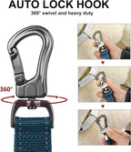 PetiFine 6FT Heavy Duty Dog Leash with Soft Padded Double Handle | Traffic Handle Extra Control,Auto Lock Hook,Reflective Nylon Walking Lead for Large,Medium,Small Breed Dogs