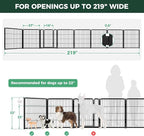FXW Dog Gate, Extra Wide Adjustable for Openings Up to 219", 32" H | Flexible Space Control, Easy Walk-Through Access, 7 Panels + 1 Gate, For Small & Medium Dogs, Garage Use