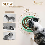 JASGOOD Slow Feeder Dogs Bowl for Medium Dogs,Anti-Gulping Pet Slower Food Feeding Bowls Stop Bloat,Preventing Choking Healthy Design Dogs Bowl, O-Pea Green