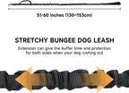 EXCELLENT ELITE SPANKER Tactical Military Bungee Nylon Dog Leash Adjustable | Adjustable No Pull Leads Rope Quick Release with 2 Control Handle heavy duty durable for training huntingfor medium large dog