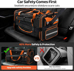 Expandable Extra Large Cat Carrier for 2 Cats with Litter Box for Kitten, Large Cat Small Dog Pet - Collapsible Double Cat Large Pet Carrier for Car Travel Outdoor Camping