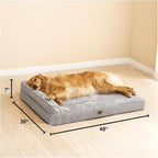 EHEYCIGA XXL Dog Bed Memory Foam, Orthopedic Giant Dog Bed Jumbo with Washable Removable Cover, Waterproof Pet Sofa Couch with Nonskid Bottom, 48x35x7.5, Grey