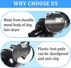 Dog Dryer for Large Dogs 5.2HP 3800W High Velocity Pet Hair Dryers | with Heater for Grooming, Spind Temperature Adjustable Pet Dryer Machine with 4 Nozzles (Black)