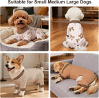Bienbee Dog Pajamas, 4 Pack Adjustable Onesies for Small to Large Dogs M | Dog Shedding Suit with Soft Fabric, Breathable & Stretchy, and Adjustable Back Length for Sleeping Lounging and Daily Use