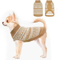 HOMIMP Dog Sweater Argyle - Warm Winter Clothes Puppy Soft Coat, Ugly Dog Sweater for Small Medium and Large Dogs, Pet Clothing Boy Girl, Cream XXS