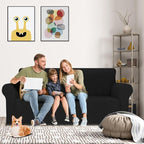 MAXIJIN Couch Covers for 3 Cushion Couch Sofa (71"-91"), 1-Piece Stretch Sofa Cover Slipcover Furniture Protector with Elastic Bottom for Kids,Dogs (Large, Diamond Pattern Black)