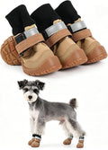 PAWsay Adjustable Dog Hiking Boots Waterproof Dog Shoes for Rainy Snowy Day | Anti-Slip Paw Protectors with Reflective Hook and Loop Straps for Safety Soft Doggy Booties to Prevent Injury Dirt