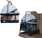 Pet Gear No-Zip View 360 Pet Carrier & Car Seat, 20", Sea Salt | Booster Seat Frame, Mesh Ventilation, Push Button Entry, No Tools Required, For Small Dogs & Cats