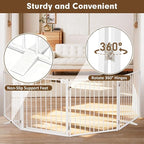 104" Extra Wide Dog Gate, Heavy Duty Metal Freestanding Dog Gate with Door for Indoor & Outdoor, Foldable Pet Fence for Doorways,House,Porch,Deck,Yard,Stairs, Auto Close(4 Panels,White)