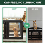 FXW AuraSpace Clear Acrylic Indoor Dog Playpen, 24" H, 8 Panels, Black | Open View, Modern Home Fit, No Climbing Bars, Tool-Free Setup, For Puppies & Small Dogs