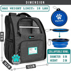 PetAmi Dog Backpack Carrier for Small Medium Dogs Large Cats up to 18 lbs, 2 Side Entry, Structured No-Collapse Frame, Airline Approved Ventilated Pet Backpack for Hiking Camping Travel, Charcoal