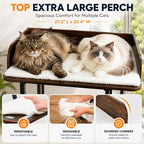 48in Wood Modern Cat Tree for Large Indoor Cats with Big Perch Bed | Multi-Level Climbing Design, Cat Cando, Sisal Scratching Posts and Board, Removable Washable Pads, Stable Rustic Brown