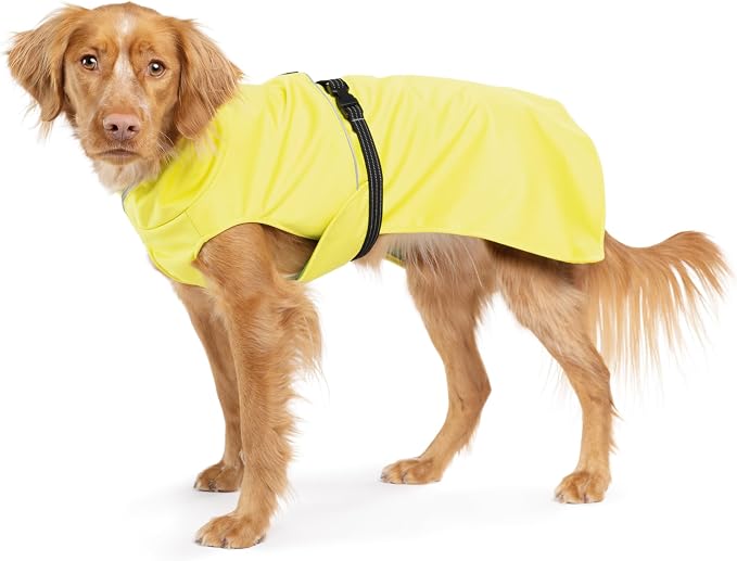 Goldpaw Rainpaw Waterproof Dog Raincoat - Durable Dog Rain Jacket for Medium Dogs - Easy to Wear, Adjustable, Premium Pet Outerwear - Made in The USA - Machine Washable - Yellow - Size 20
