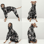 D Doggy Star Italian Greyhound Sweater Turtleneck Outfit Camo Warm Fleece Onesie Clothes Whippet for Dog Coat (2XL,FLC Grey Camo)