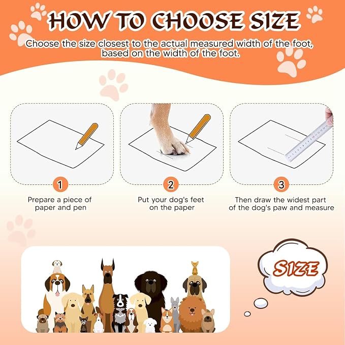 Dog Shoes for Large Dogs, 360°Anti Slip Medium Dog Boots & Paw Protectors Winter Snowy, Waterproof 4Pcs Dog Booties with Reflective Strips (Size 6: 2.56''x3.07''(W*L), Orange)