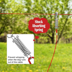 Dog Runner for Yard, Trolley System, 100FT+15FT, Red | Chew-resistant Cable, Shock Spring Softens Pulls, 360° Swivel Reduce Tangles