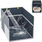 Aokeyee Waterproof Cat Litter Box Enclosure Splash Guard, 27"x22"x17" | Removable PVC Mat with 2 Hooks, Foldable Anti-Leakage Dust Control