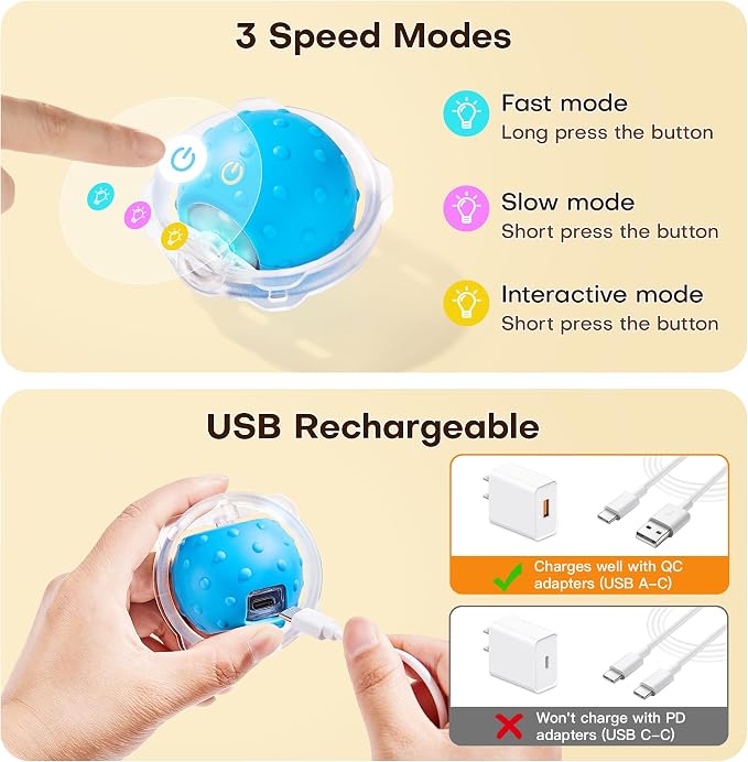 Potaroma Interactive Cat Toys, Fast Moving Ball in Play Mat, Automatic Motion Activated Ball Hide and Seek for Indoor Exercise Kicker, Animal Squeaky, 28 Inch Mat | Automatic Motion Activated Ball Hide and Seek for Indoor Exercise Kicker, Animal Squeak...
