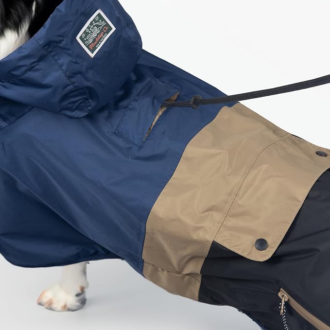 Dog Raincoat with Hood for Medium Dogs - Heavy Rain Resistant Rain Coat for Dogs with 6000mmH2O Waterproof Rating | Lightweight and Adjustable Waterproof Dog Coat | 55 (M)