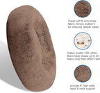 SAVFOX 45 inches Calming Donut Dog Bed - 3X Durable Plush Faux Fur, Machine Washable & Non-Slip, Fits up to 150 lbs, Brown