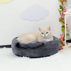 Hollypet Cat Bed Cave for Indoor Cats for Pets up to 15 lbs, Dark Gray | Warm Cat Bed Cats Igloo Cave Condo, Covered Kitty House with Removable Washable Cushion, Cozy Enclosed Pet Bed for Small Dogs