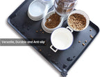 Hoki Found X-Large Silicone Pet Food Mats - Non Slip Dog Cat Bowl Mats - Waterproof - Black