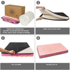 Patas Lague Orthopedic Large Dog Bed Washable Pet Crate Mat 56''X40'' Pink | Egg-Crate Foam Dog Couch For Large Sized Dogs, Waterproof Removable Cover, Soft Pet Bed With Nonskid Bottom
