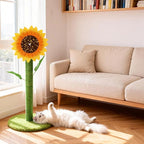 Sunflower Interactive Cat Toys for Indoor Cats, 38" Tall Cat Scratching Posts for Indoor Cats Adults, Cute Cat Scratch Post with Rotating Flower